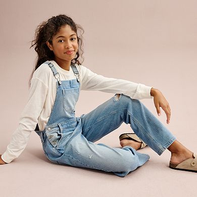 Girls 6-20 SO® 90s Straight Denim Overalls in Regular & Plus Size