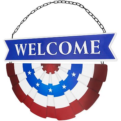 Northlight Americana "Welcome" Metal Wall Sign with Bunting