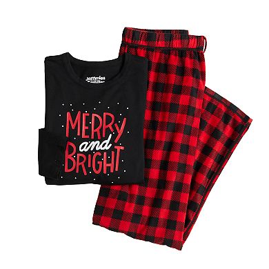 Men's Jammies For Your Families?? Adaptive Merry & Bright Buffalo Plaid Pajama Top & Pajama Bottoms Set