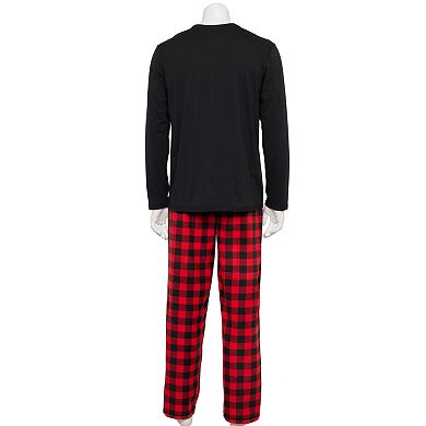 Men's Jammies For Your Families?? Adaptive Merry & Bright Buffalo Plaid Pajama Top & Pajama Bottoms Set