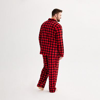 Big & Tall Jammies For Your Families® Merry & Bright Buffalo Plaid Notch Pajama Top & Pajama Bottoms Set