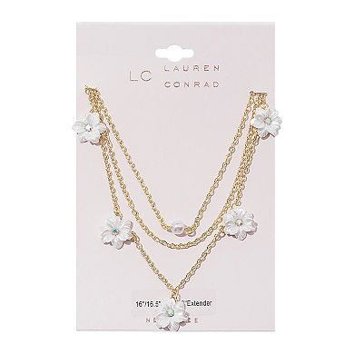 LC Lauren Conrad Multistrand Flower Charm Necklace