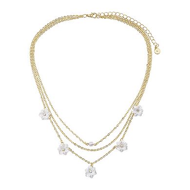 LC Lauren Conrad Multistrand Flower Charm Necklace
