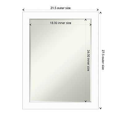 Basic Narrow Petite-bevel Wood Bathroom Wall Mirror