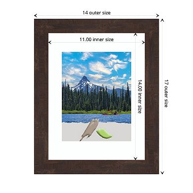 Fresco Dark Walnut Wood Picture Frame, Photo Frame, Art Frame - Matted