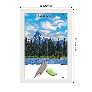 Vanity White Narrow Picture Frame, Photo Frame, Art Frame - Photo Size 20 X 30