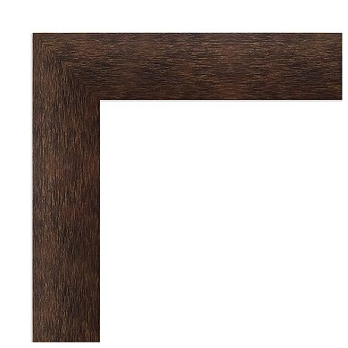 Warm Walnut Wood Non Beveled Full Length Floor Leaner Mirror