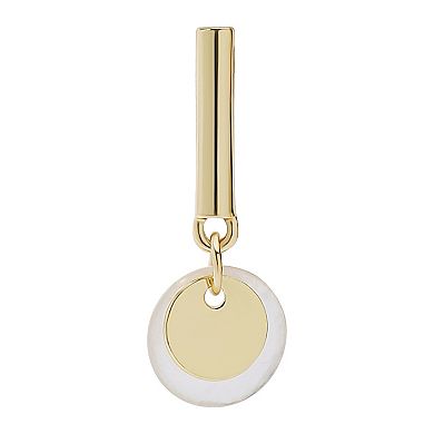 LC Lauren Conrad Gold Tone Bar Post Shell Mini Drop Earrings