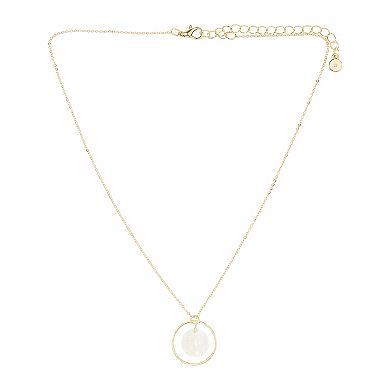 LC Lauren Conrad Gold Tone Shell & Ring Pendant Necklace