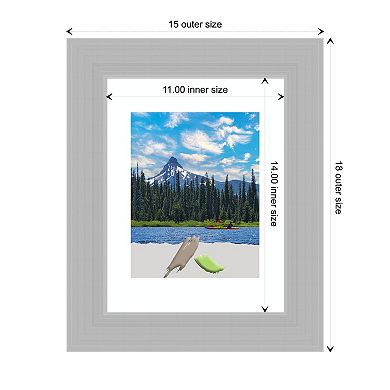 Brushed Sterling Silver Wood Picture Frame, Photo Frame, Art Frame - Matted