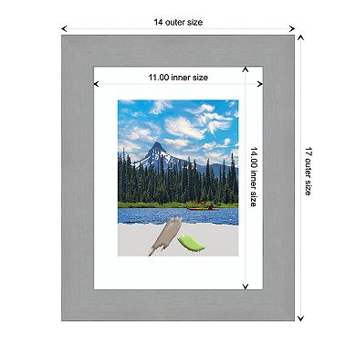 Brushed Nickel Picture Frame, Photo Frame, Art Frame - Matted