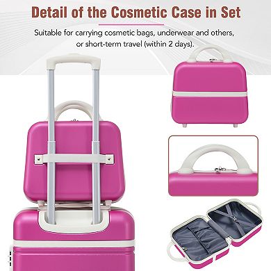 Merax 4-piece Hardshell Luggage Set And Cosmetic Case Spinner Suitcase