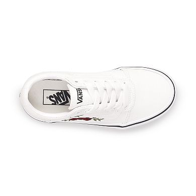 Vans Girls Ward Rose Embroidered Lace-Up Shoes