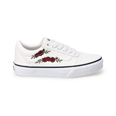 Vans Girls Ward Rose Embroidered Lace-Up Shoes