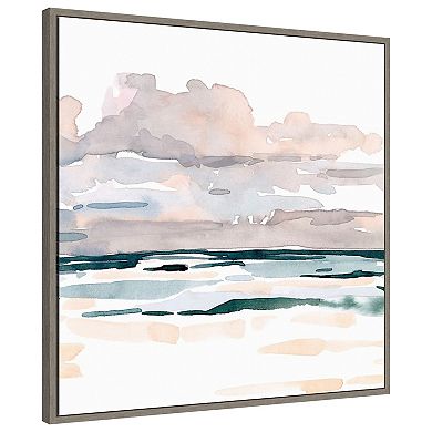 Soft Coastal Abstract I By Emma Scarvey Framed Canvas Wall Art Print