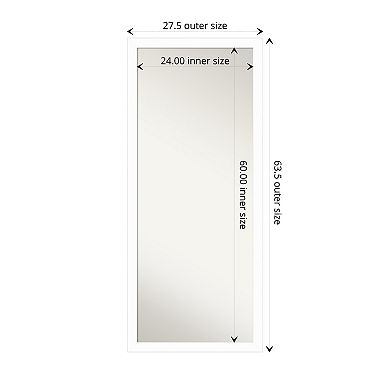 Basic Narrow Wood Non Beveled Full Length Floor Leaner Mirror