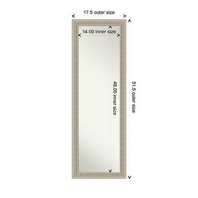 Mezzo Silver Wood Non-beveled On The Door Mirror Full Length Mirror