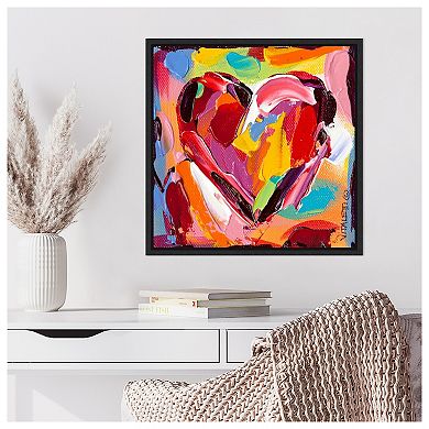 Colorful Expressions I (heart) By Carolee Vitaletti Framed Canvas Wall Art Print
