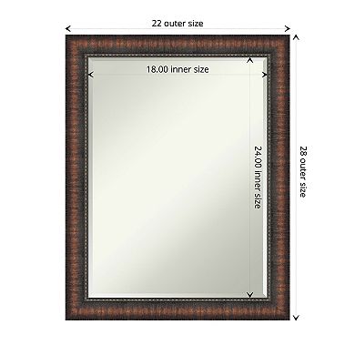 Caleb Brown Petite Bevel Bathroom Wall Mirror  - Glass Size 18 X 24