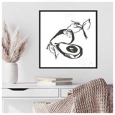 Avocado I Bw By Chris Paschke Framed Canvas Wall Art Print