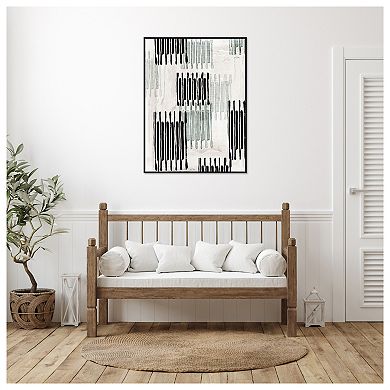 Linked To Silver I By Eva Watts Framed Canvas Wall Art Print