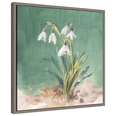 Soft Floral Dewdrops By Danhui Nai Framed Canvas Wall Art Print