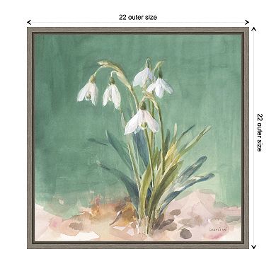 Soft Floral Dewdrops By Danhui Nai Framed Canvas Wall Art Print