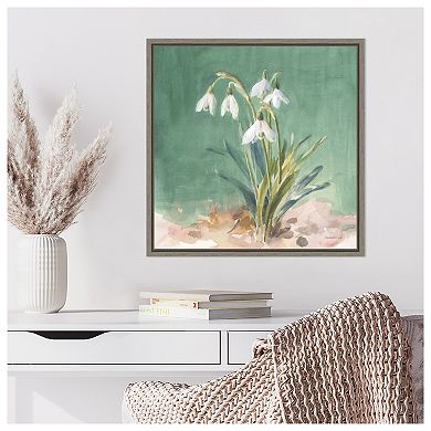 Soft Floral Dewdrops By Danhui Nai Framed Canvas Wall Art Print