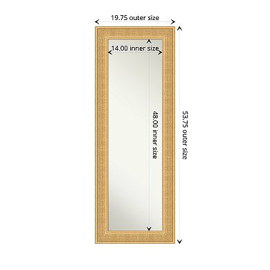 Trellis Gold Wood Non-beveled On The Door Mirror Full Length Mirror