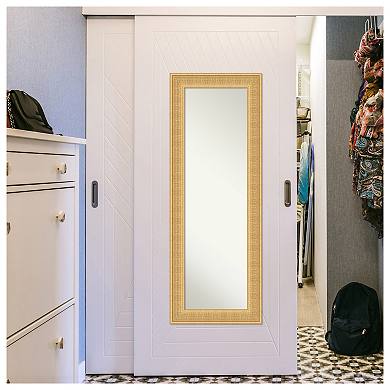 Trellis Gold Wood Non-beveled On The Door Mirror Full Length Mirror