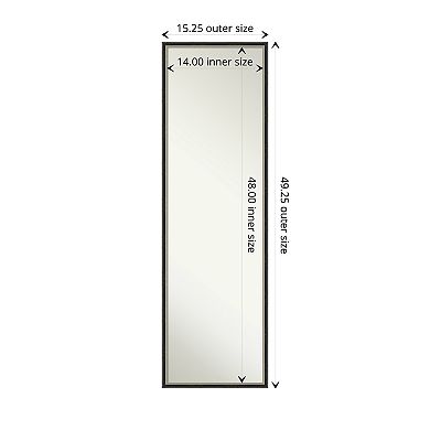 Theo Narrow Wood Non-beveled On The Door Mirror Full Length Mirror