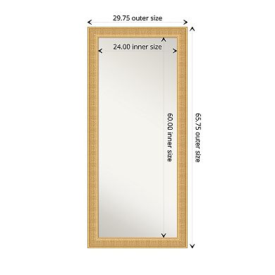 Trellis Gold Wood Non Beveled Full Length Floor Leaner Mirror