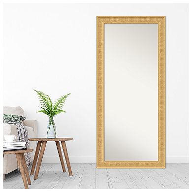 Trellis Gold Wood Non Beveled Full Length Floor Leaner Mirror