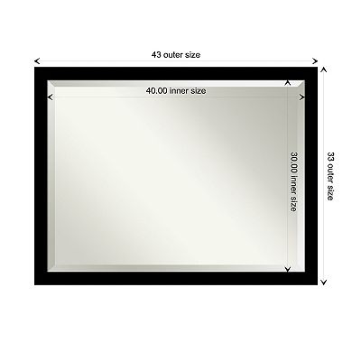 Brushed Black Beveled Framed Bathroom Wall Mirror