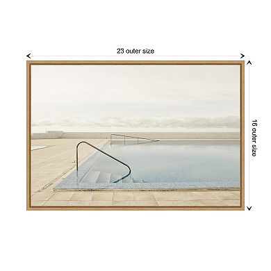 Offseason Swimming Pool By Robert Steinkopff Framed Canvas Wall Art Print
