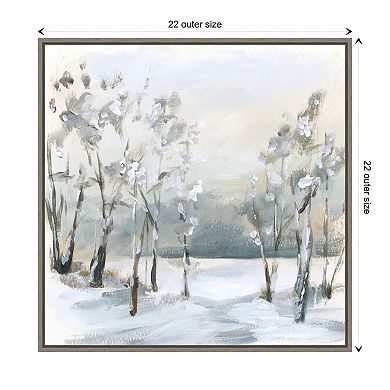 Snowy Winter Trees By Katrina Pete Framed Canvas Wall Art Print