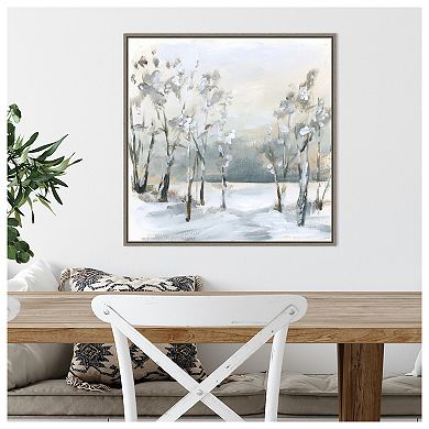 Snowy Winter Trees By Katrina Pete Framed Canvas Wall Art Print