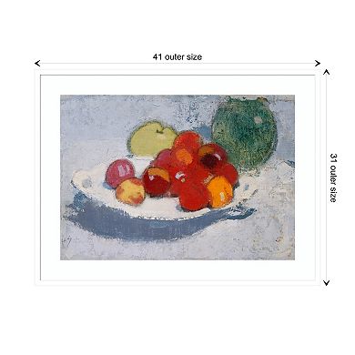 Still Life With Fruit By Helene Schjerfbeck Wood Framed Wall Art Print