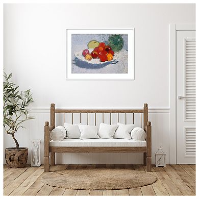 Still Life With Fruit By Helene Schjerfbeck Wood Framed Wall Art Print