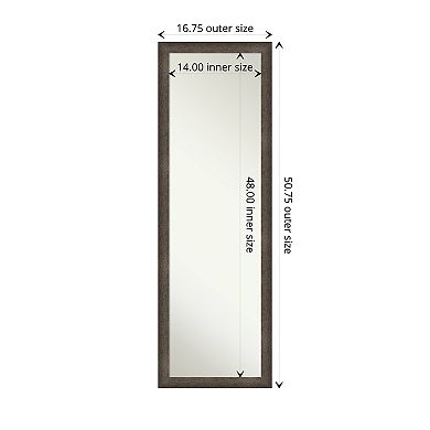 Dappled Narrow Wood Non-beveled On The Door Mirror Full Length Mirror