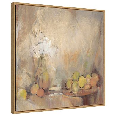 Still Life With Fruit In Study By Tim O'toole Framed Canvas Wall Art Print