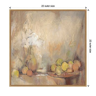 Still Life With Fruit In Study By Tim O'toole Framed Canvas Wall Art Print