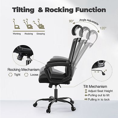 Merax Ergonomic Office Chair High Back Mesh Gaming Desk Chair With Adjustable Headrest