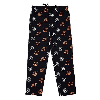 Men's Naruto Symbols Pajama Top & Pajama Bottom Set