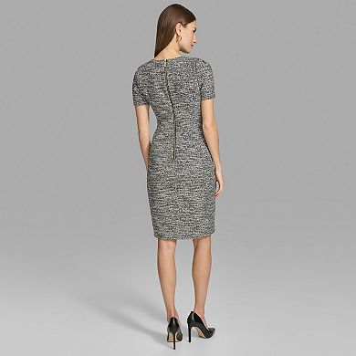 Women's Andrew Marc Tulip Sleeve Tweed Mini Sheath Dress