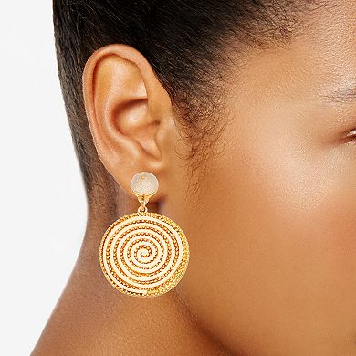 Sonoma Goods For Life Gold Tone Mix Media Spiral Disc Earrings