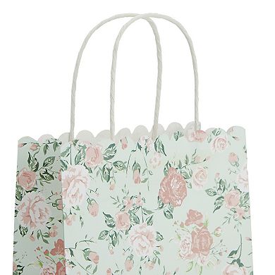 24 Pack Medium Floral Paper Gift Bags With Handle For Birthday Party 10x8x4 In