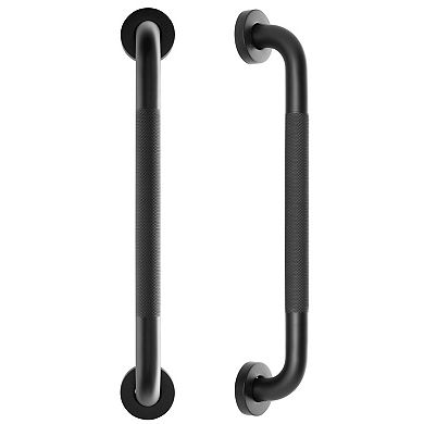 2 Pack Shower Grab Bars For Bathtubs And Shower, 16 Inch Anti-slip Handle, Black