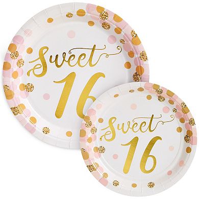 170-piece Disposable Dinnerware Set For Sweet 16 Party Supplies, Serve 24 Guests