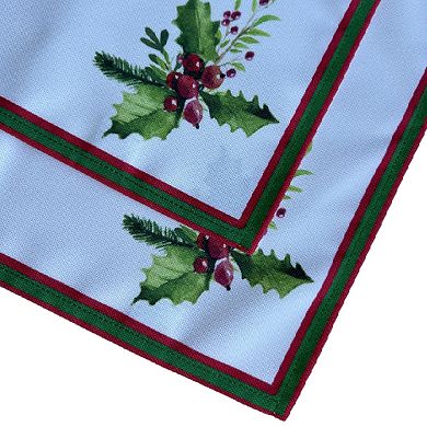 Holly Berry And Greenery Pattern Placemats - 2 Pack